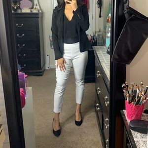 White ankle length dress pants